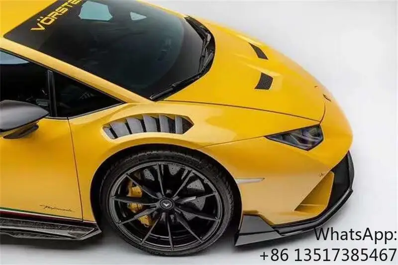 Фото Переднее крыло V-образного стиля для Lamborghini Huracan LP610, из настоящего кованого карбона, с вентиляционными отверстиями, спойлер с жалюзи №5