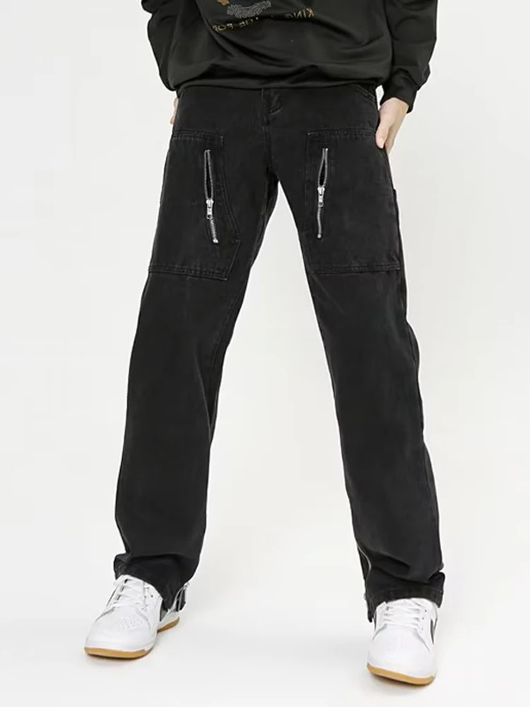 Men's Baggy Jeans Men Pants Streetwear Black Jeans Vintage Cargo Pants Men's Pants Split Pants Men Clothing Denim Pants Men