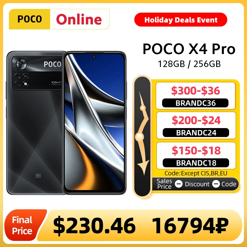Global Version POCO X4 Pro 5G Snapdragon 695 Octa Core 108MP Camera 67W Turbo Charging 120Hz AMOLED Mobile Phone 5000mAh Battery