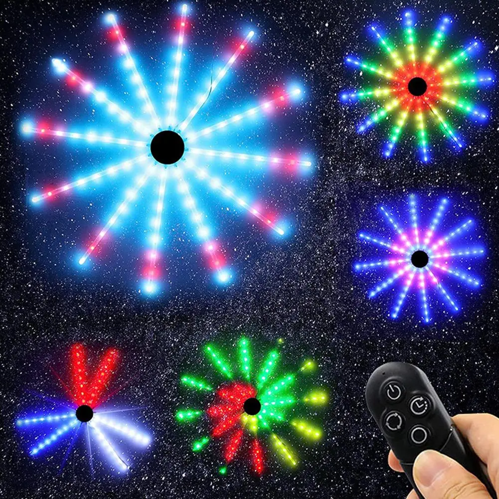 

Colorful Twinkle Fireworks Lights Led String Lights Rgb Meteor Decorative Lamp With Remote Control