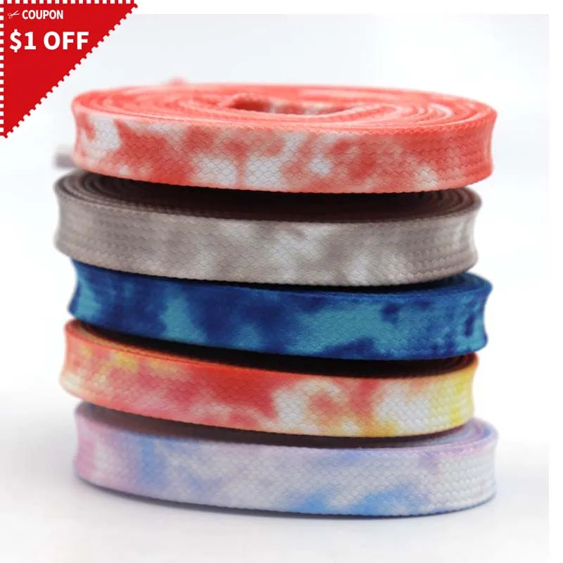 

Новые туфли Tie-dye без выцветания, Женская кружевная обувь унисекс, плоские ботинки, шнурки 120/140/160 см, шнурки для AF1, Queen ВВС