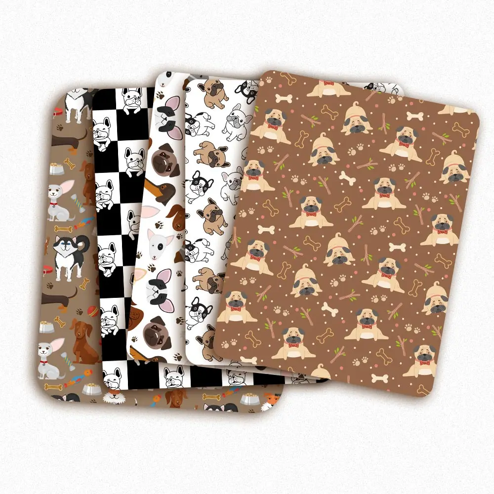 

Polyester Cotton Fabric For Sewing Cartoon Dogs Printed Cloth Sheets Handmade Mask Dress Making DIY Crafts Supplies 45*145cm 1pc