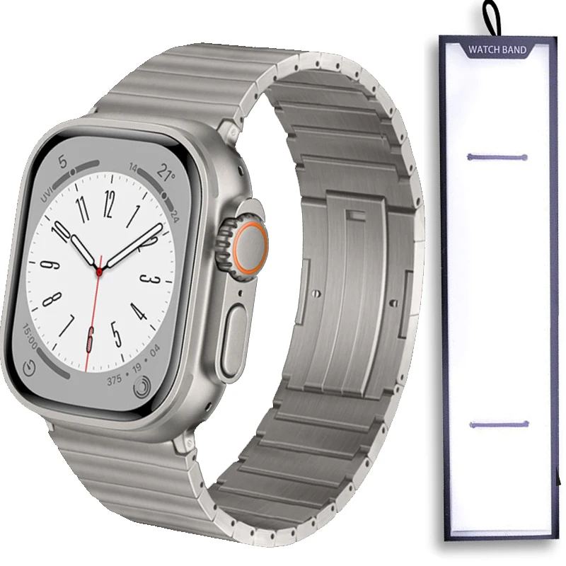 Titanium Alloy Luxury Strap for Apple Watch band 8 7 Ultra 49mm 41 45mm Link Bracelet iWatch Series 6 5 4 3 SE 38 40 42 44MM