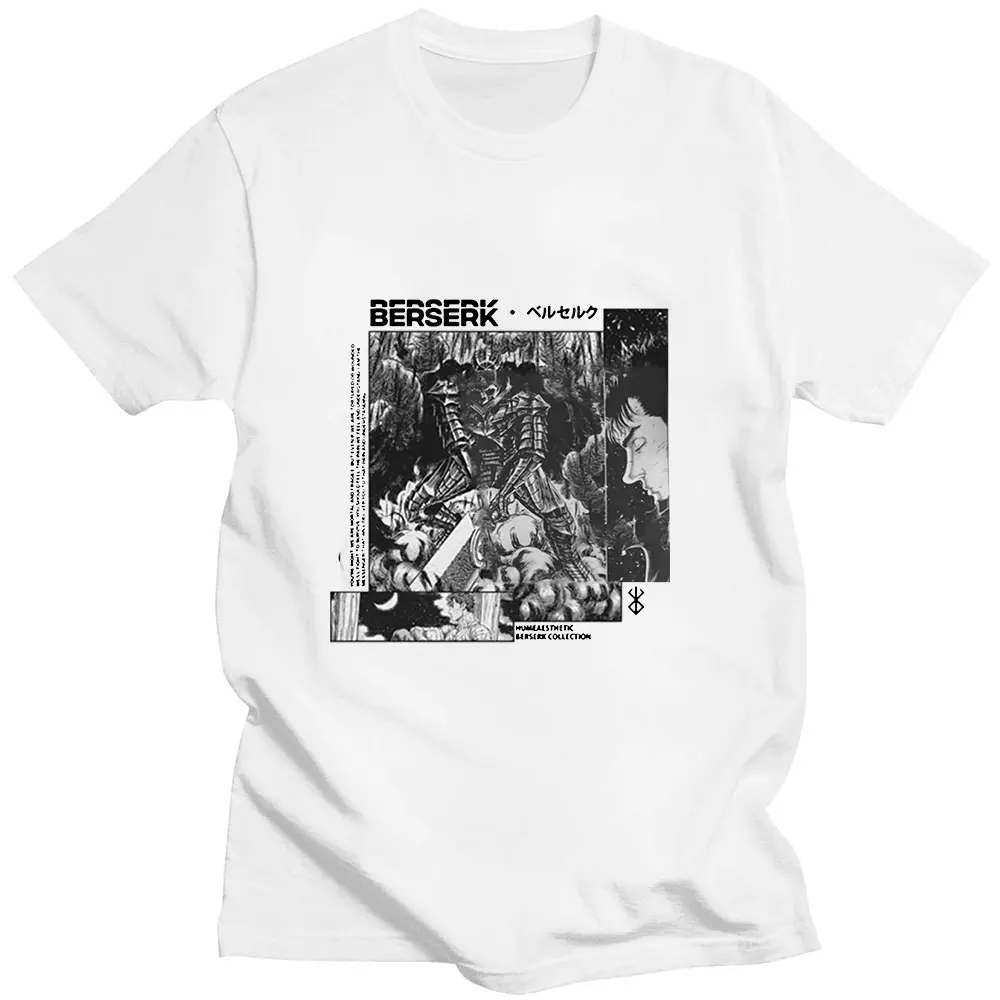 

Anime Berserk Guts 2022 Men's T-Shirt Japanese Streetwear Comic Summer 100% Cotton Short Sleeve Loose Casual Unisex T-shirts
