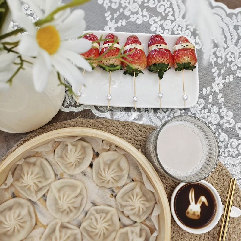 100PCS золотые бусины бамбуковые палочки для фруктов детей коктейль украшения пики