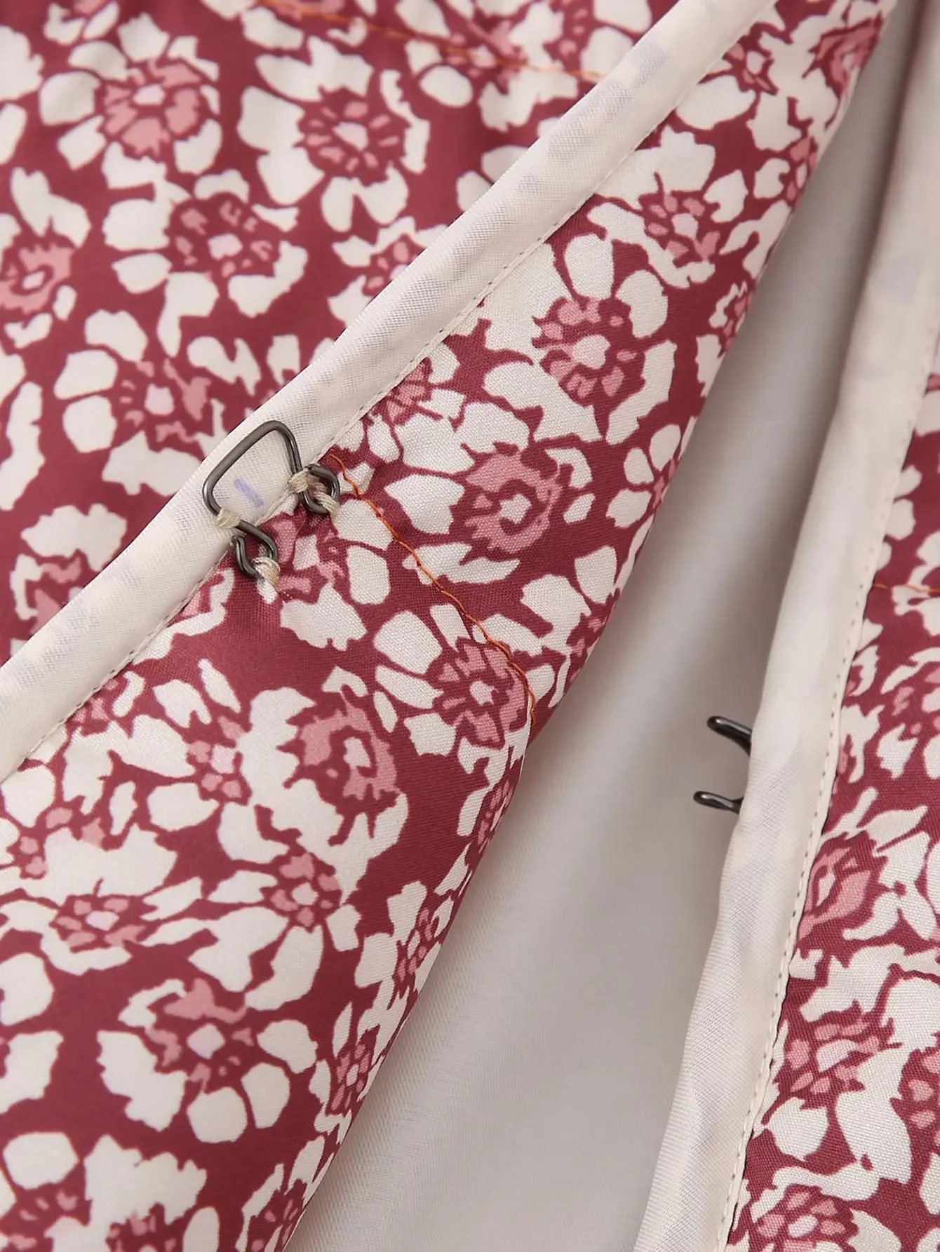 Женская Стеганая куртка в этническом стиле красная короткая с цветочным принтом