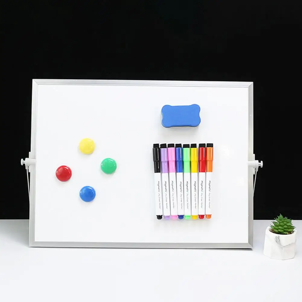 

Durable Whiteboard Portable Double-sided Magnetic Desktop Whiteboard Ideal for Home Office Teaching with 360 Degree Rotatable