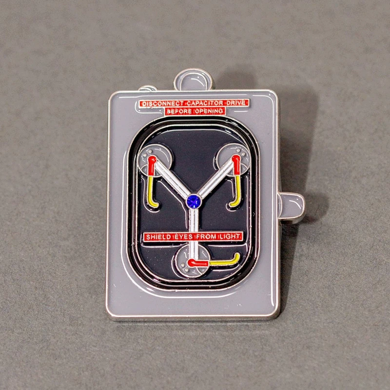 

Flux Capacitor Back To The Future Brooch Metal Badge Lapel Pin Jacket Jeans Fashion Jewelry Accessories Gift
