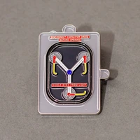 flux capacitor back to the future brooch metal badge lapel pin jacket jeans fashion jewelry accessories gift
