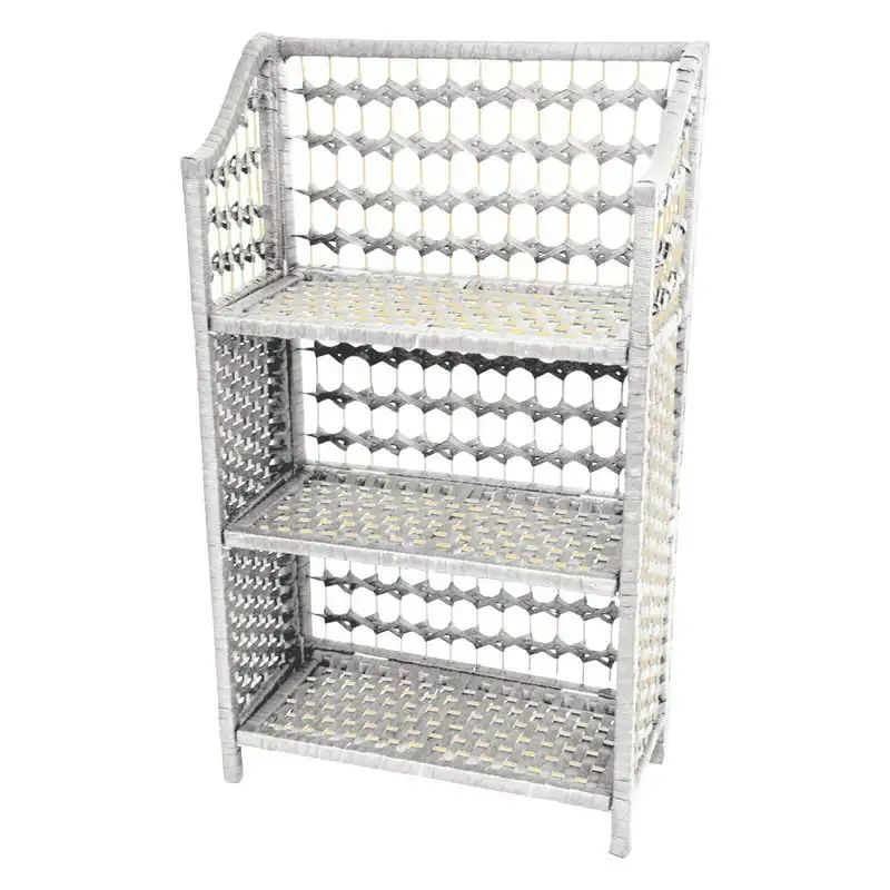 

Natural Fiber Shelving Unit, 3 Shelf, white color