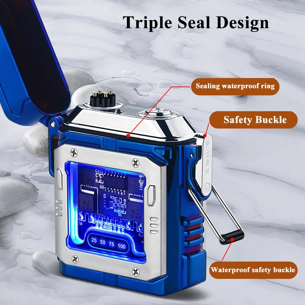 

Mechanical Metal Body Creative Double Arc USB Electric Pulse Double Arc Windproof High Power Lighter Cool Men's Trend Lighter