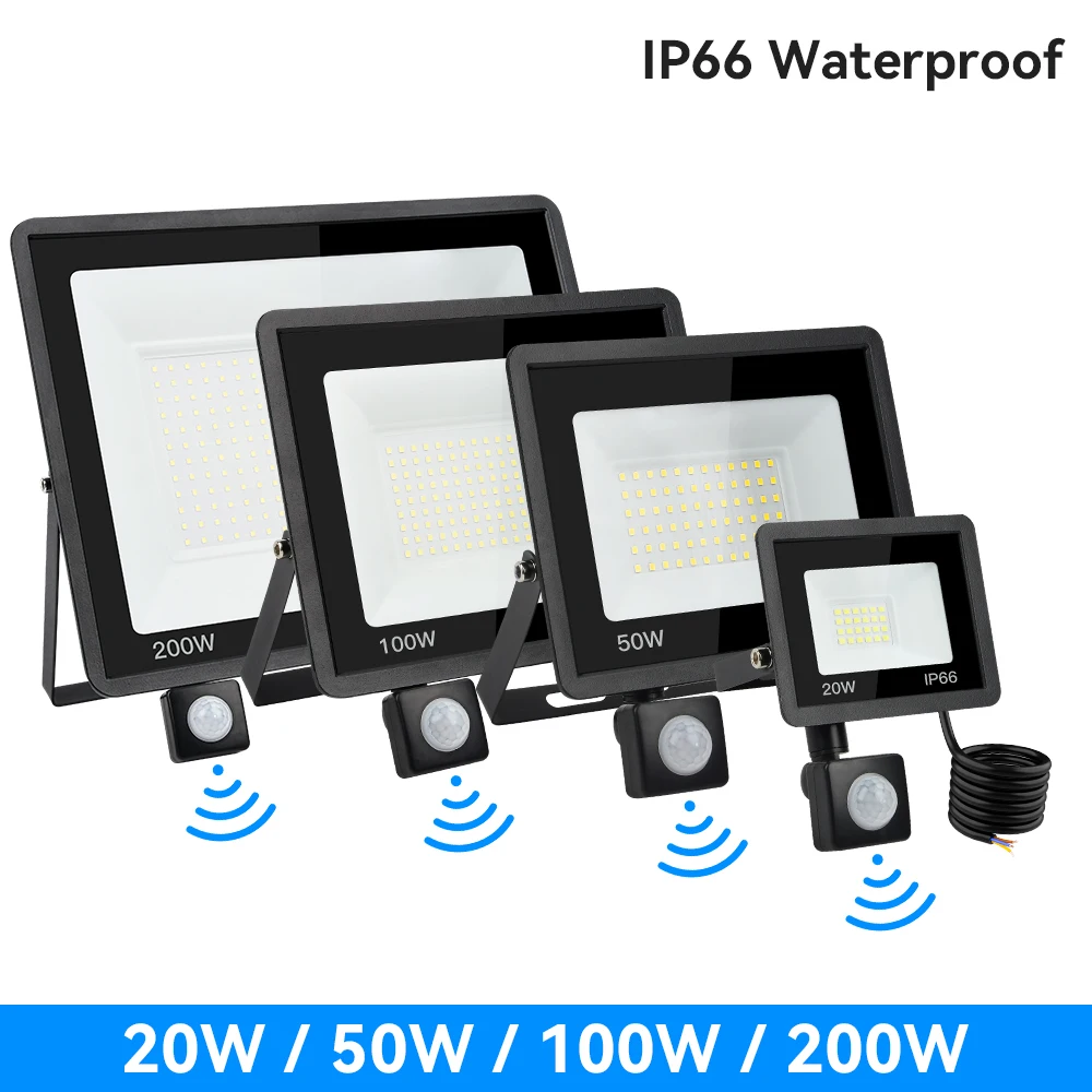 Водонепроницаемый Светодиодный PIR Датчик Движения Проектор 50 Вт 30 Вт ...