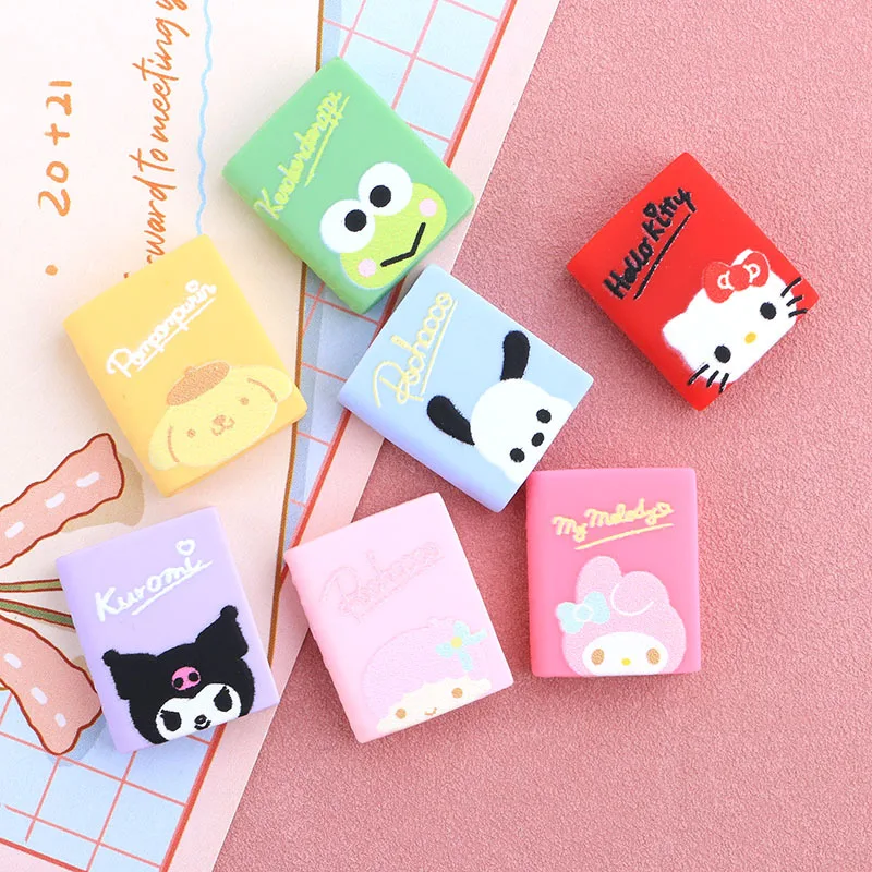 

6Pcs Kawaii Sanrio Patch Kuromi Hello Kittys Cute Beauty Cartoon Anime Diy Material Package Resin Accessories Toys for Girl Gift