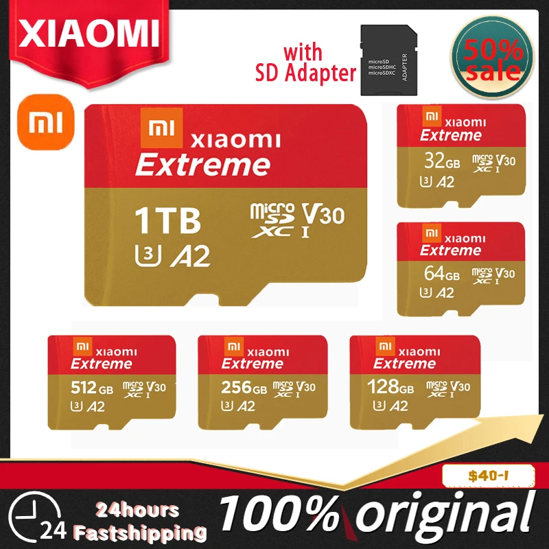 

XIAOMI Memory Card 128GB Smart SD Class10 64GB High Speed Smart HC 32GB 16GB Real Capacity TF USB flash XC For UAV Camera