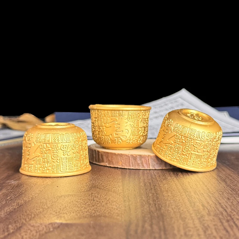 Латунная сервировочная чаша китайская ритуальная буддийская для воды латунная