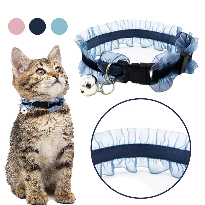 

Fashion Cat Collars Adjustable Kitten Collar with Bells Cute Personalized Pet Necklace Choker Belt for Puppy Chihuahua Small Dog