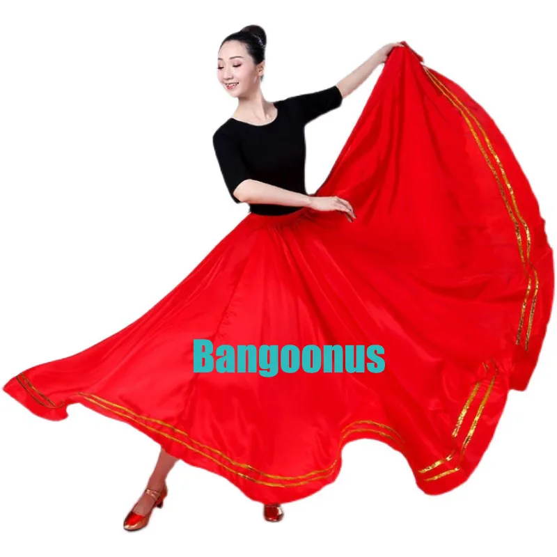 

Dancer Practice Skirt Uighur Dance Skirt Tibetan Performance Costume Skirt Adult Square Oriental Dance large Swing Skirt Female