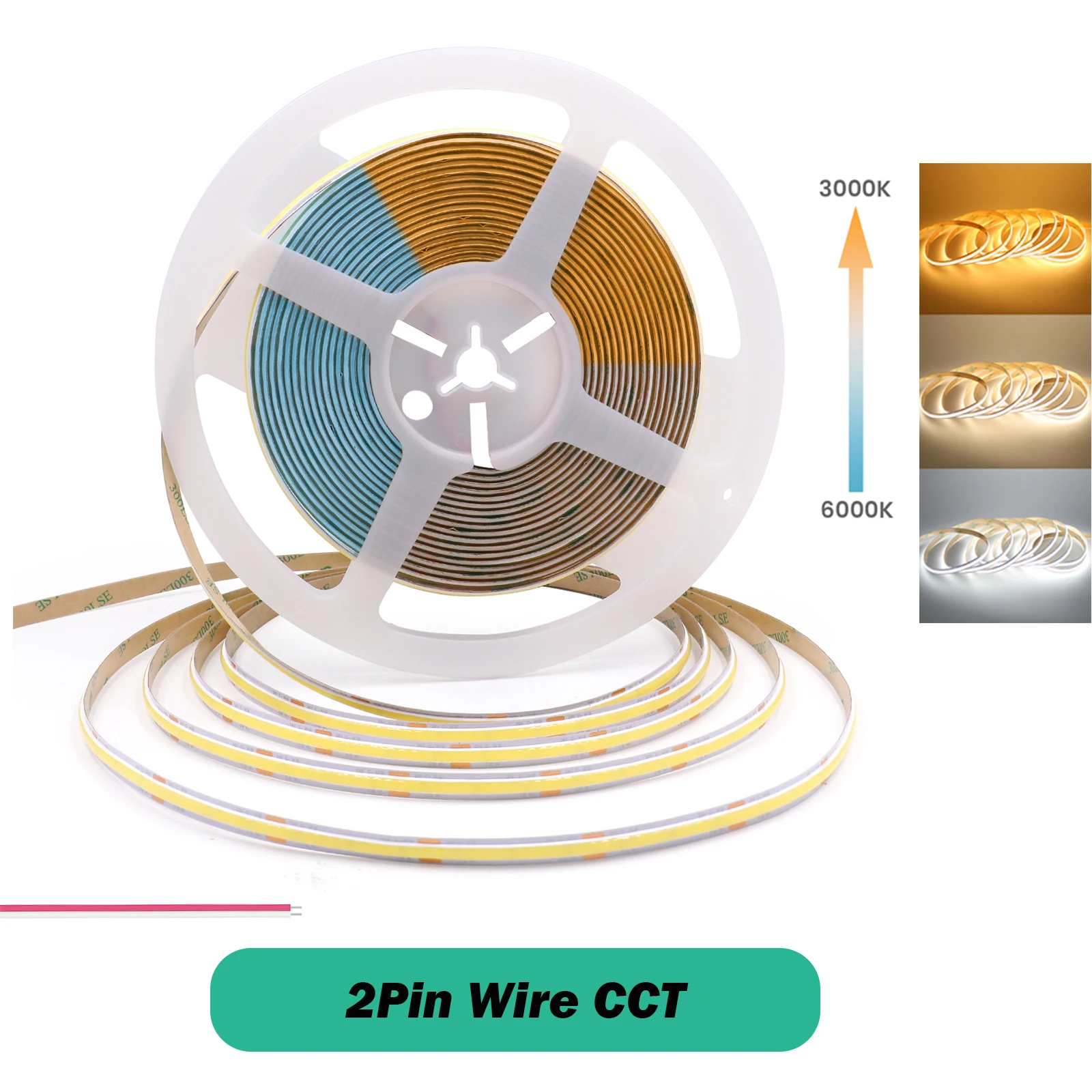 KISUFU Светодиодная лента CCT COB 2700K-6500K 8мм