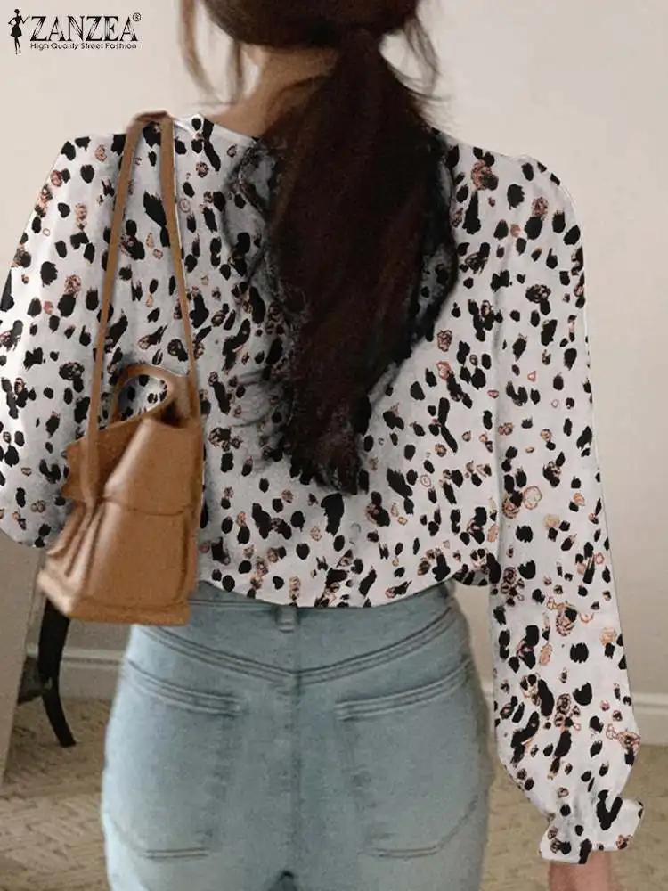 Модная женская осенняя богемная рубашка ZANZEA с длинным рукавом Повседневная