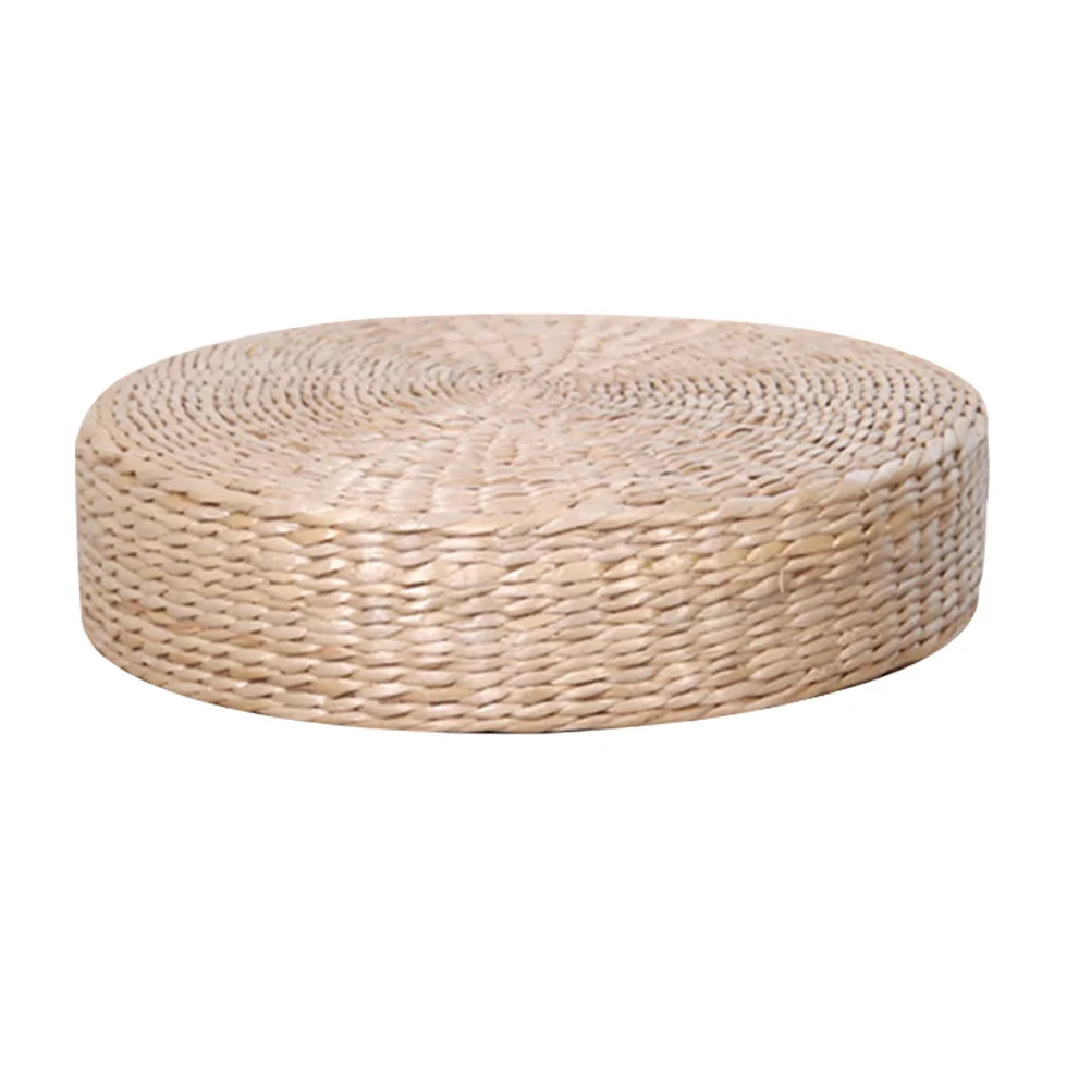 

Natural Round Throw Pillow Tatami Straw Cushion Round Pillows Yoga Mat Round Pouf Seat Ottoman Footstool