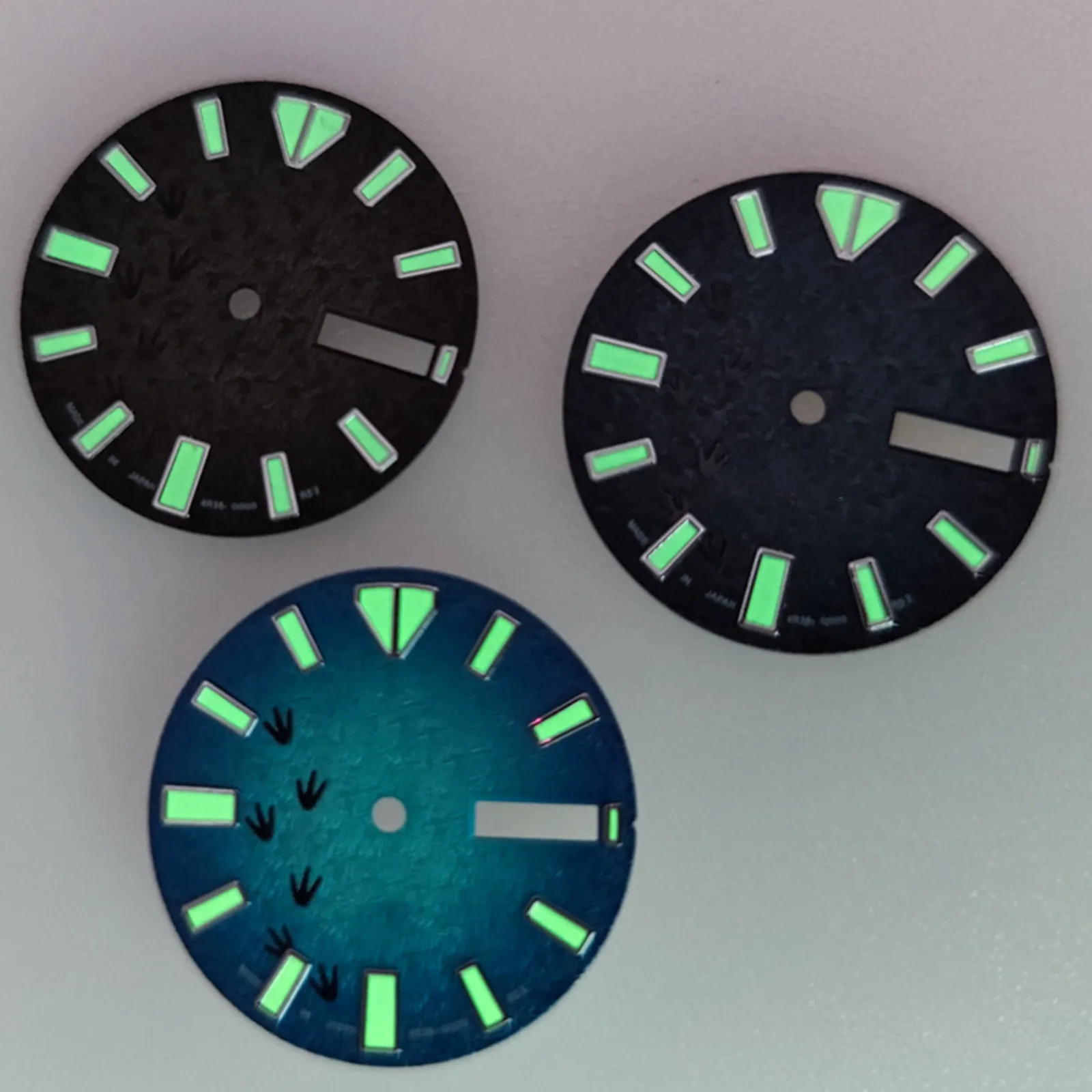28.5MM C3 Green Luminous Watch Dial for NH36 Abalone Turtle Mechanical Watch Movement Modification Part