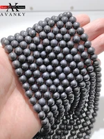 natural stone black shungite quartz for jewelry making faceted round spacer beads diy bracelets necklace accessories 156 10mm
