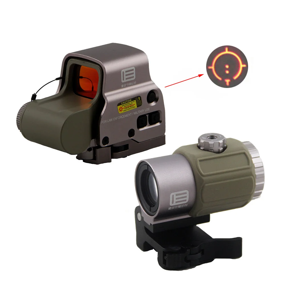 

558 Red Dot Scope Red Coating Sight With G43 Magnifier Combo Rifle G43 3x Magnifier Switch to Side Quick Detachable Mount