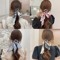 new silk scarf flower plate womens hair stick hairpin 2022 summer fashion bow headdresses hair accessories for women girls