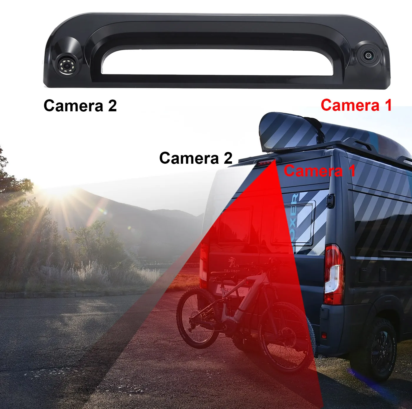 Двойная камера заднего вида для Fiat Ducato III 3 carado Bus Kasten 250 X250 X251 290 290X 2006/07-2024/05 1340670080