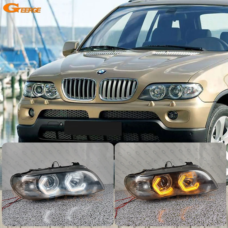 Для BMW X5 E53 2000 2001 2002 2003 2004 2005 2006 Super Bright Crystal M4 Iconic Style Led Angel Eyes Kit Halo Rings
