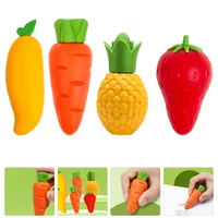 4pcs creative cartoon erasers adorable fruit shape erasers pencil erasers portable erasers