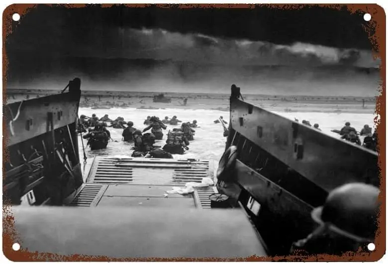1p Ретро Металлическая Оловянная Вывеска Настенный Декор - Плакат D-Day Photo War Normandie