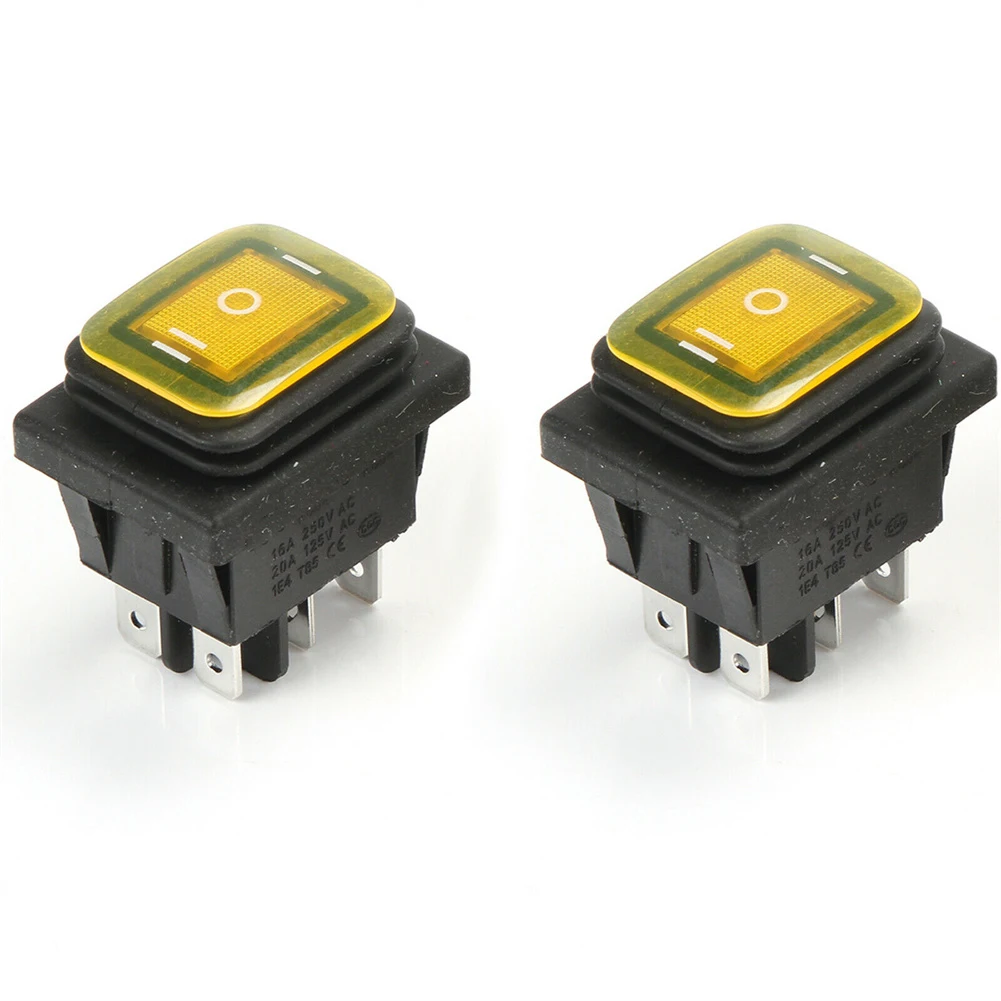 

LED KCD4 Rocker Switches YELLOW Light On-Off-On Parts Replacement Rocker