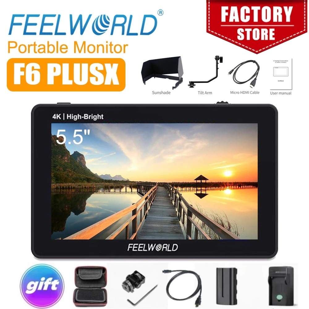Сенсорный экран FEELWORLD F6 PLUSX, 5,5 дюйма, IPS FHD1920x1080 4K HDMI