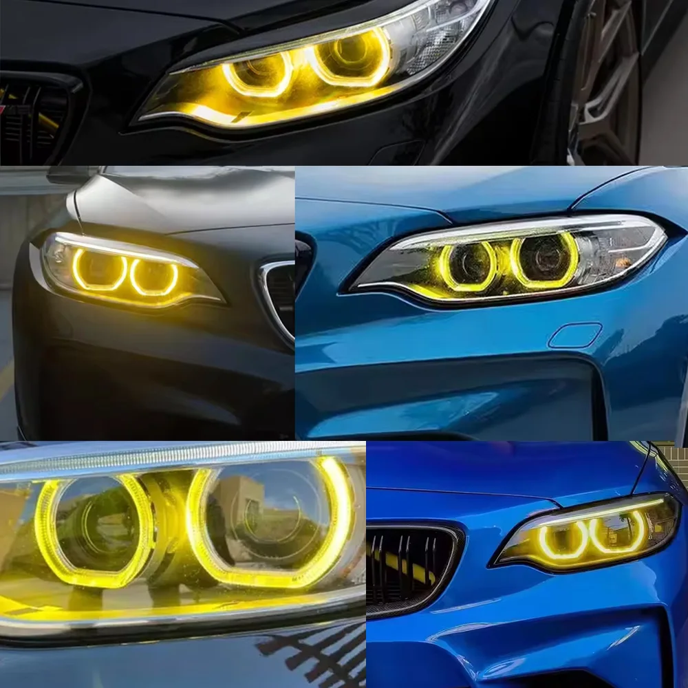 Желтые DRL ангельские глазки доски для BMW F22 F87 M2 F23 230i 2014-2017 гг. Ксеноновые фары