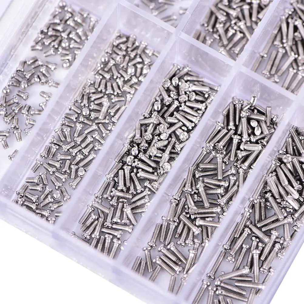 

1000pcs Universal Assorted Tiny Precision Screws For Watch Eyeglass Glasses Phone Tablet Repair Tool Set Kit