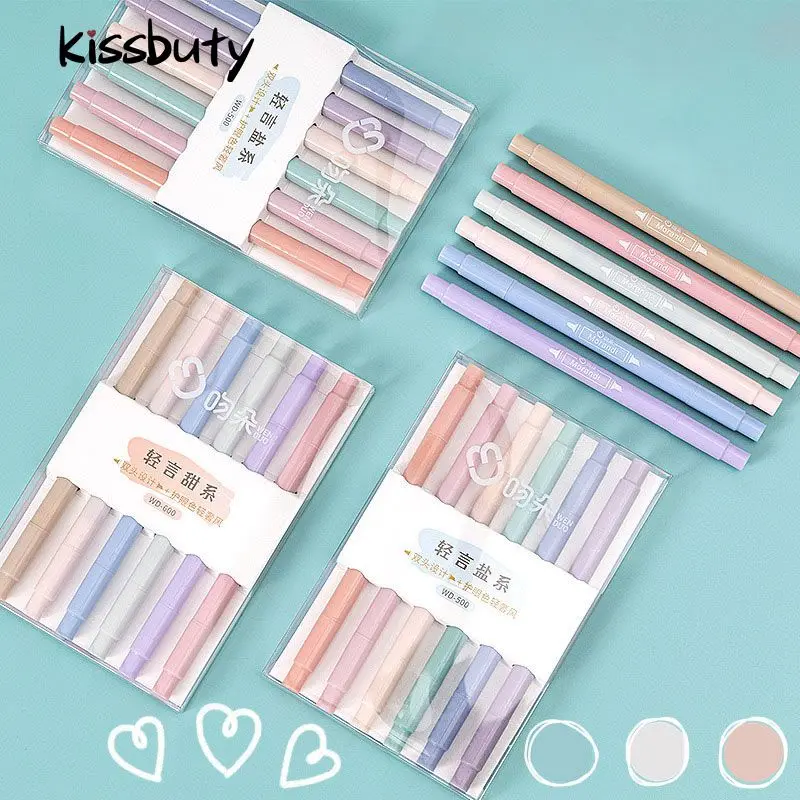 

6/12 шт. Kawaii двойной наконечник мягкий наконечник ярсветильник свет er цветной маркер DIY Фотоальбом журнал флуоресцентный Ручка канцелярия дл...