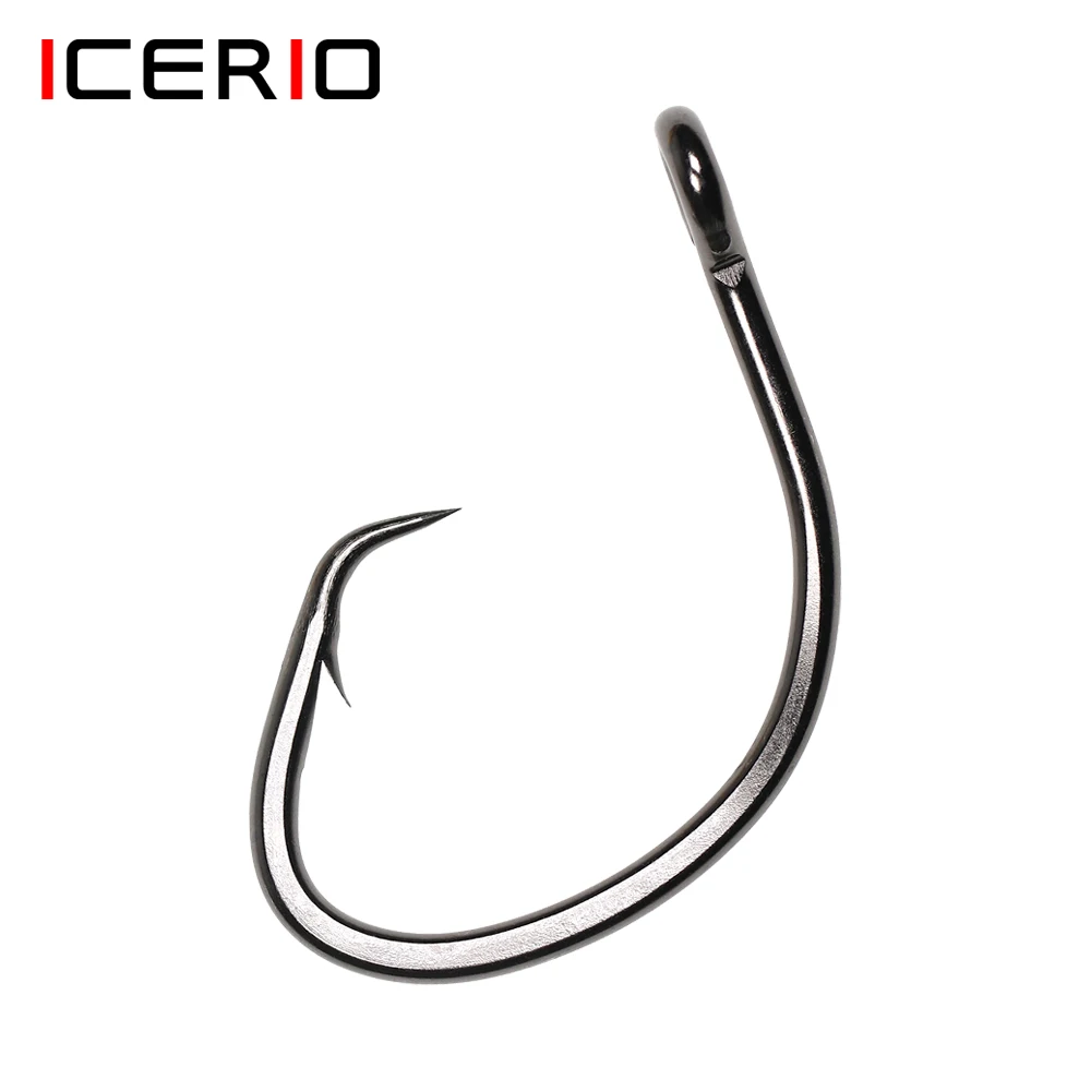 

ICERIO Saltwater Fishing Strong Heavy Circle Hook Offset Trolling Hook for Grouper Snapper Tuna Shark Deep Sea Boat Fishing