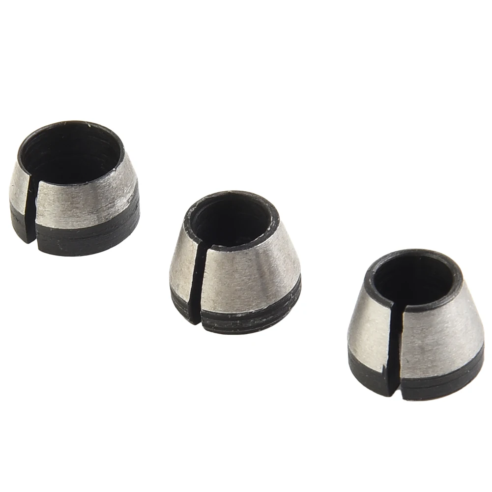 

Power Tool Collet Chuck 3pcs 6mm 6.35mm 8mm Accessories Carbon Steel Collet Chuck Electric Router High Strength