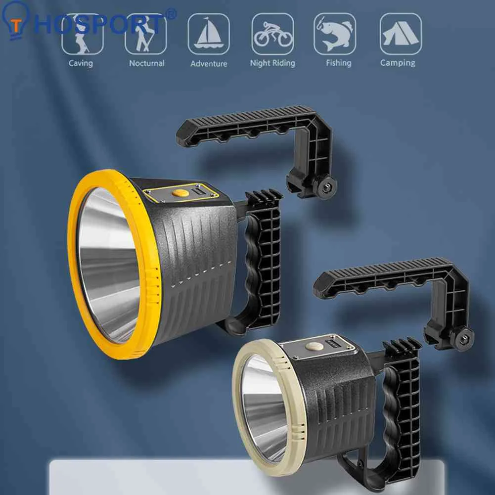 

Waterproof Outdoor Lamp 4 Gears Adjustable LED Camping Lamp Multifunctional Handheld Flashlight Spotlight with Detachable Handle