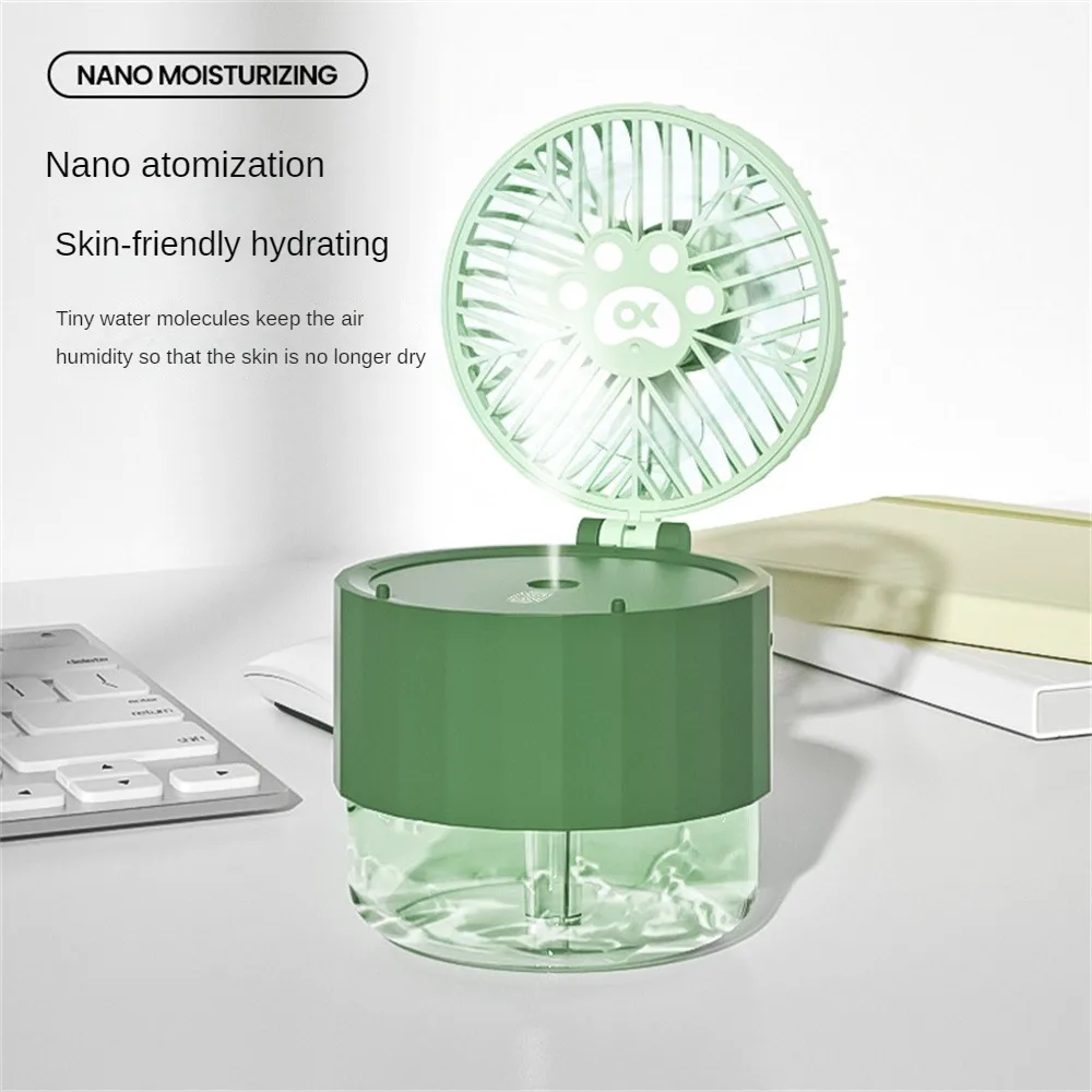 

Mini Fan Lighting Portable Spray Fan Usb Charging Folding Fan Fan Creative