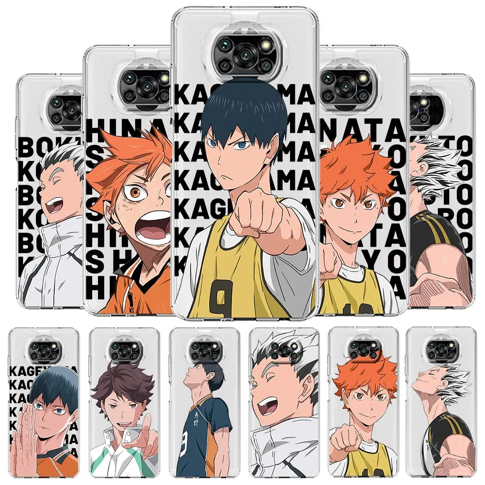 

Haikyuu Anime Phone Case for Xiaomi Poco X3 NFC X5 Pro X4 F4 GT F3 M3 M4 Mi 12 11 Lite 5G 11X Ultra 11T Pro 11i Soft Clear Cover