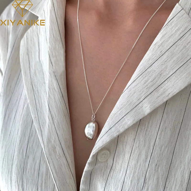 

XIYANIKE Irregular Bean Shaped Pendant Necklace For Women Girl Fashion New Jewelry Ladies Gift Party Wedding collier femme