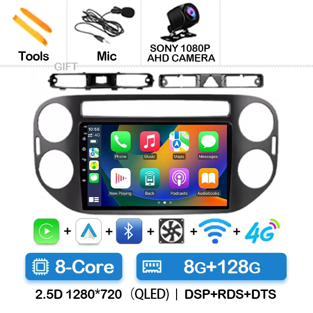 

Автомагнитола на Android 14 для VW Volkswagen Tiguan 1 NF 2006 - 2016 мультимедийный стерео видеоплеер Carplay Авто 4G WIFI головное устройство GPS