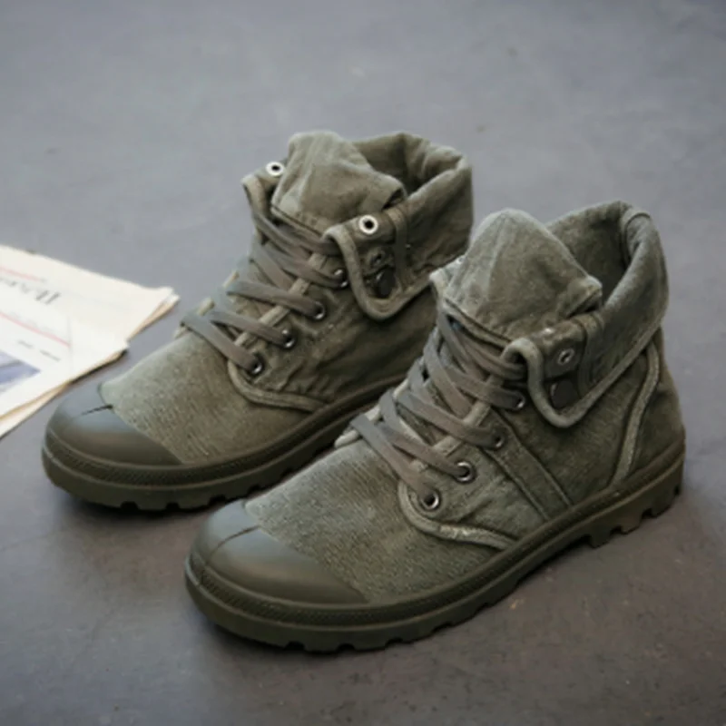 

Men's High-top Sneakers Outdoor Hiking Fitness Running Climb Canvas Shoes Trekking Cycling Tooling Botas Casual Student Boots