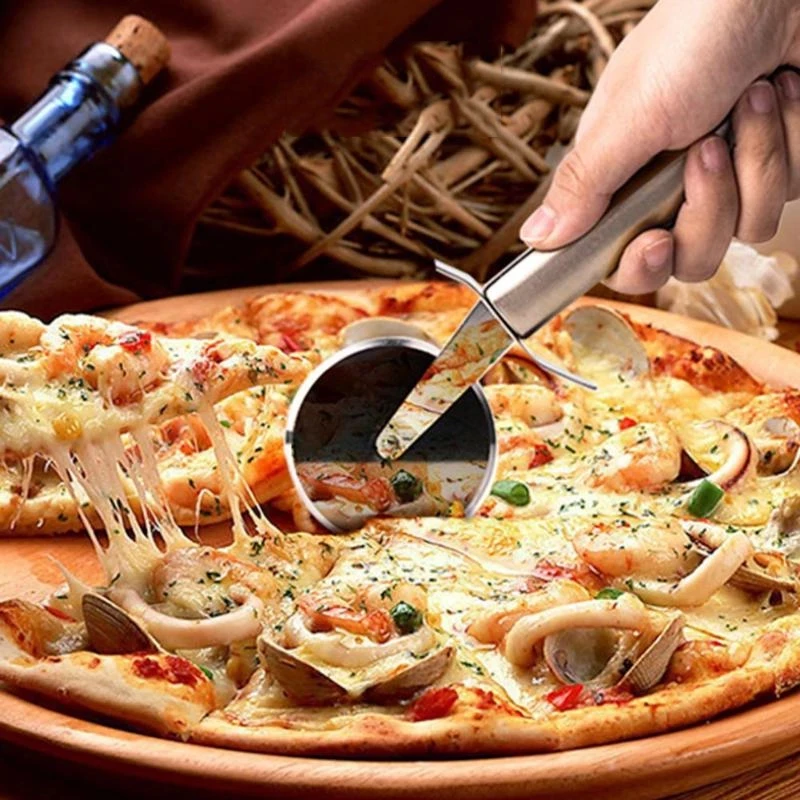 

Stainless Steel Pizza Single Wheel Cut Tools Diameter 6.5CM Household Pizza Knife Cake Tools Wheel Use for Waffle Cookies