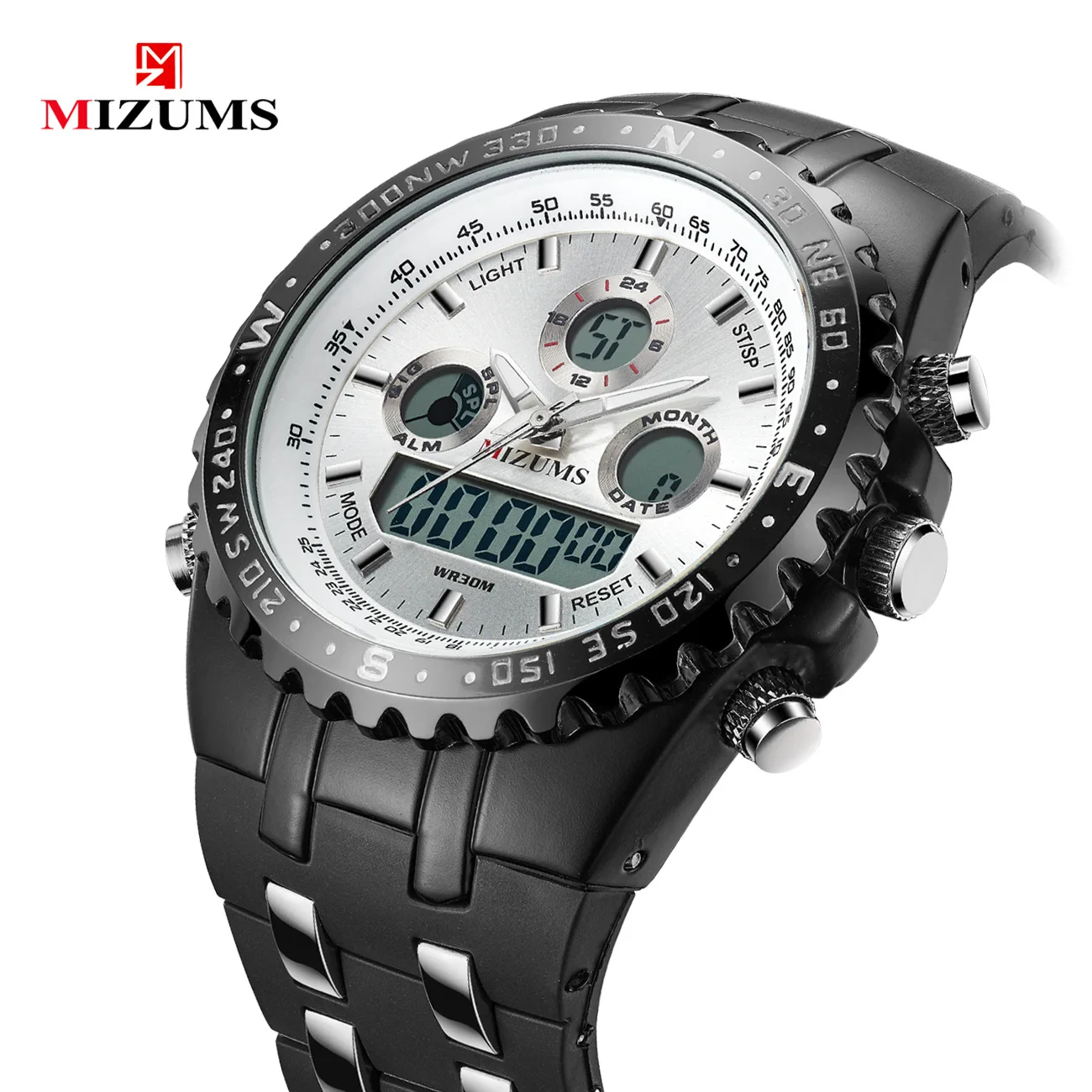 

MIZUMS 50mm Sports Watch for Men Digital Hour Large Big Dial Display Quartz Wristwatch Luxury Clock Male Business Man Watches