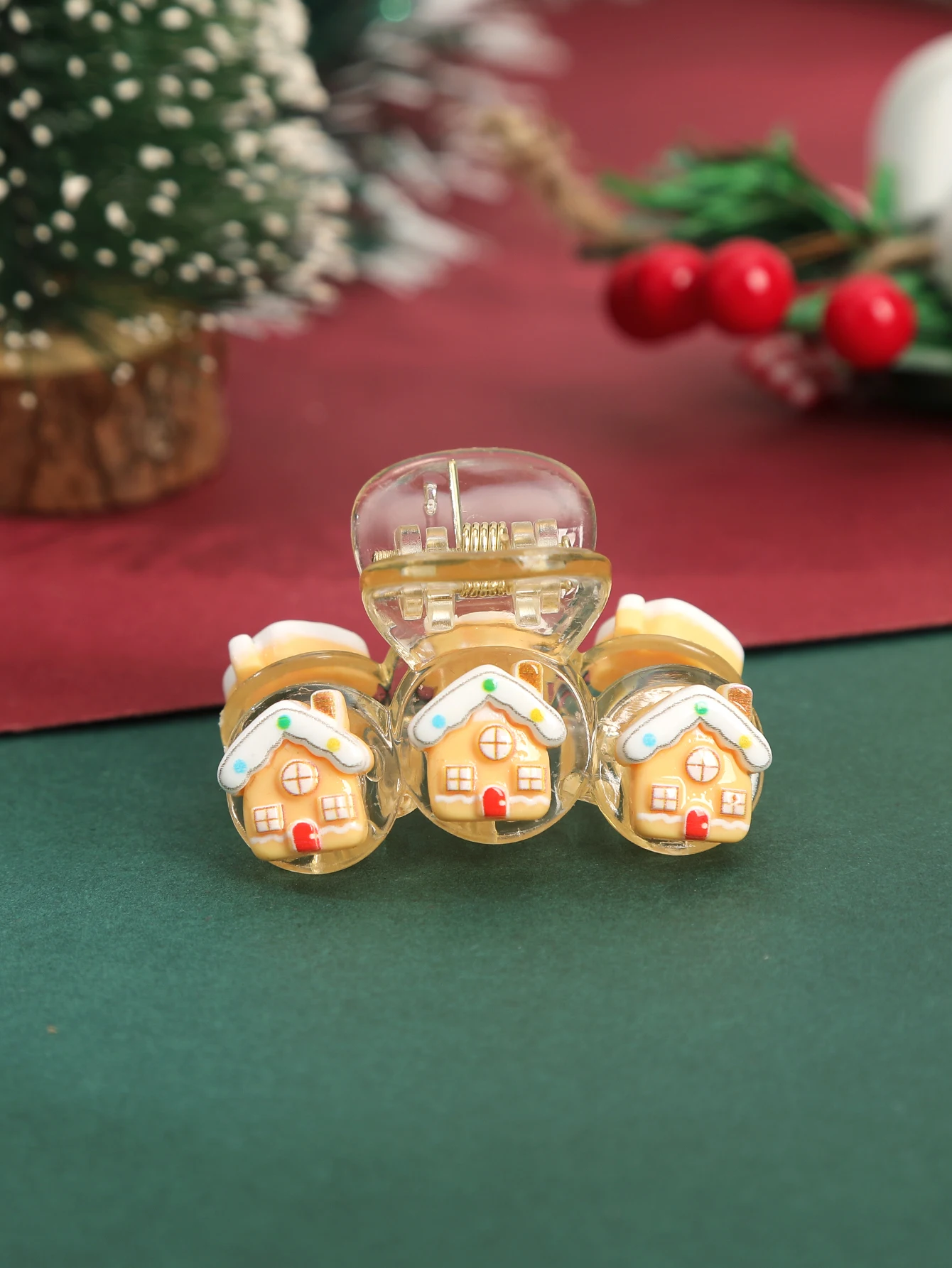 Рождественская елка коготь для волос мини-маленькая милая заколка в виде краба