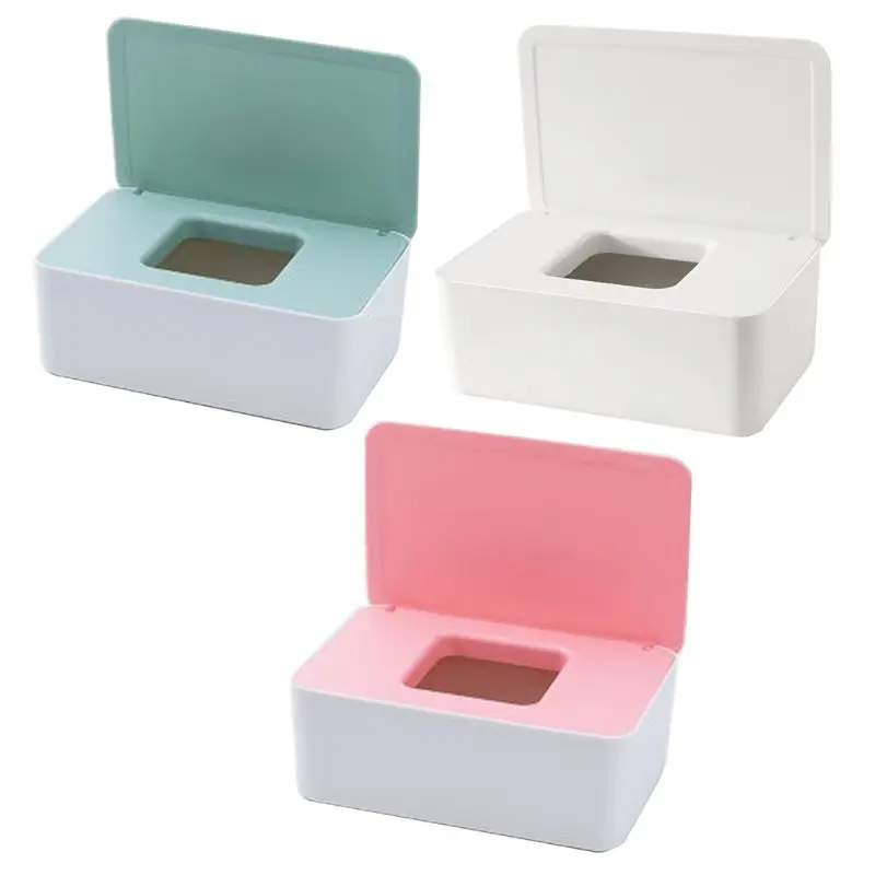 

Baby Wipes Dispenser Tissue Napkin Case Holder Mouth Mask Storage Box Three-Layer Seal Design Non-Slip Plastic Container G2AE