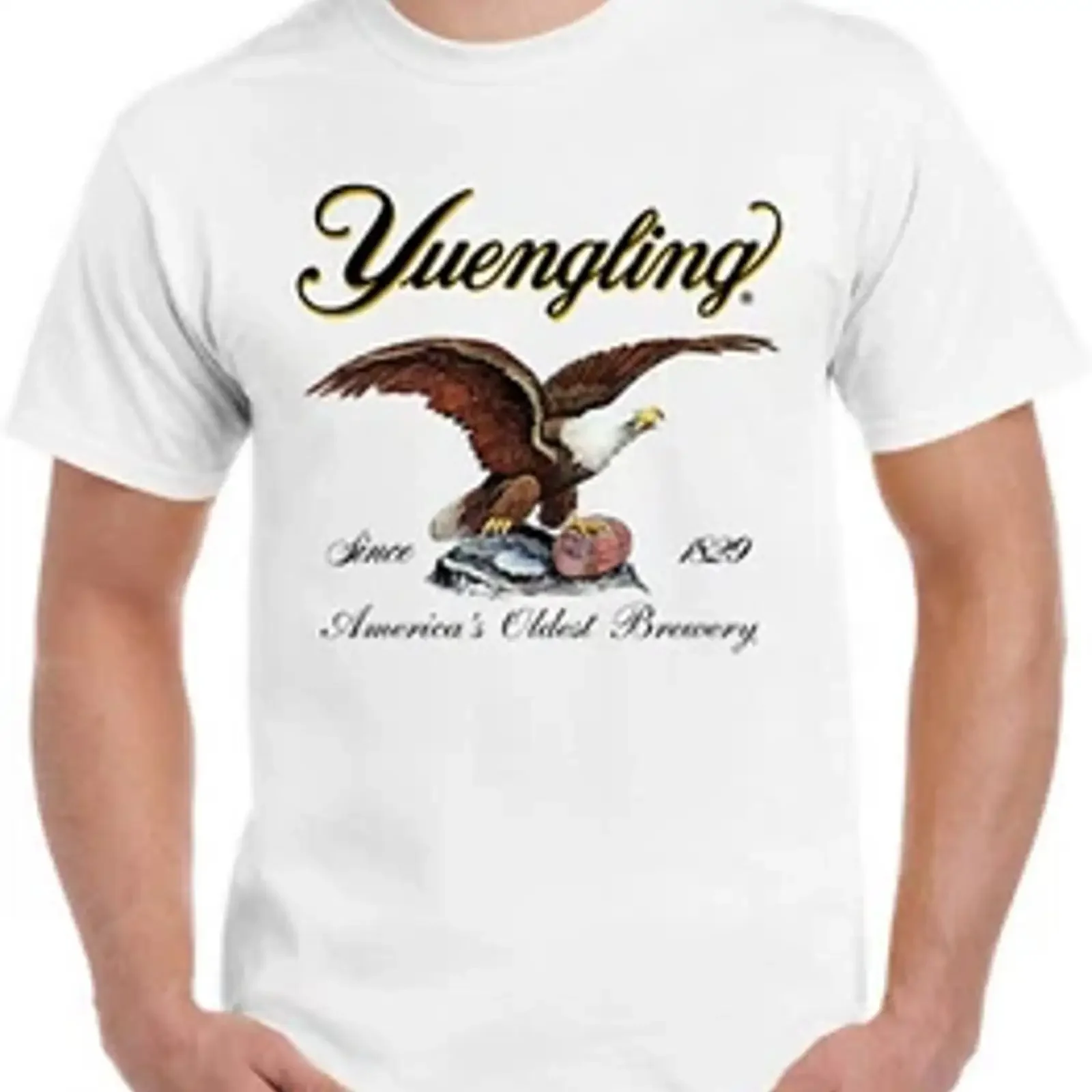 Фото Футболка Yuengling Beer с коротким и длинным рукавом, из плотного хлопка, размеры S-3X, БЕСПЛАТНАЯ ДОСТАВКА по США, винтажная, с эффектом потертости, повседневная, мягкая, комфортная. №1